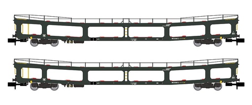 [ARNOLD HN4412  ] ARNOLD HN4412  1/160   SNCF, Coffret de 2 voitures, voiture de transport de voitures DD DEV 66, blanc, logo blanc en casquette 