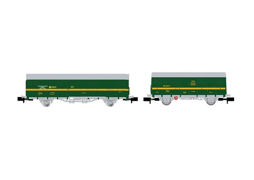 [ARNOLD HN6577  ] ARNOLD HN6577   N  RENFE, coffret de 2 wagons à 2 essieux. Wagons de marchandises couverts 