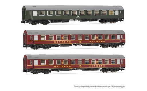 [ARNOLD HN4423  ] ARNOLD HN4423   N  DR, Coffret de 3 voitures OSShD type B pour trains voyageurs Spree-Alpen-Express 