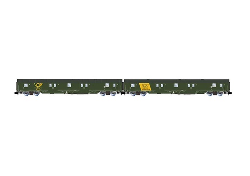 [ARNOLD HN4425  ] ARNOLD HN4425   N  Deutsche Bundespost, coffret de 2 wagons à 4 essieux. Wagon postal 