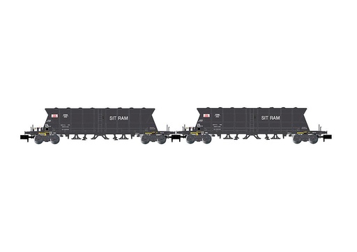 [ARNOLD HN6616  ] ARNOLD HN6616   N  SNCF, Coffret de 2 wagons à 4 essieux. Wagon à déchargement automatique Faoos pour le transport de charbon 