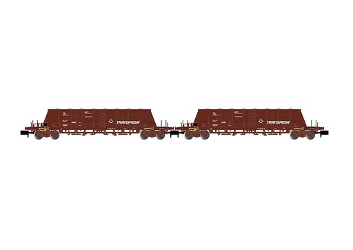 [ARNOLD HN6617  ] ARNOLD HN6617   N  RENFE, coffret de 2 wagons à 4 essieux. Wagon à déchargement automatique Faoos 