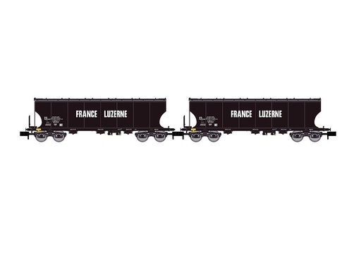 [ARNOLD HN6619  ] ARNOLD HN6619   N  SNCF, Coffret de 2 wagons à 4 essieux. Wagon à toit pivotant avec parois de silo bombées pour le transport de céréales 