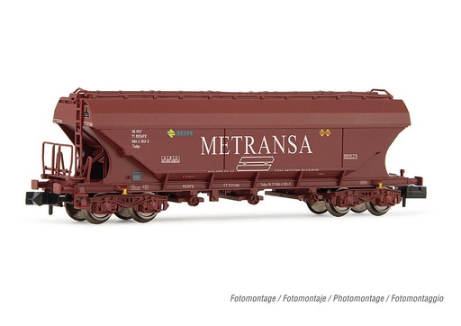 [ARNOLD HN6623  ] ARNOLD HN6623   N  RENFE, wagon à 4 essieux. Wagon à toit pivotant TT5 avec parois de silo plates 