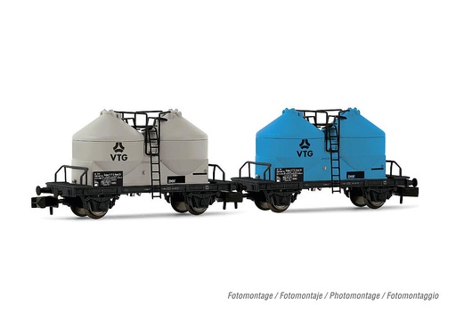 [ARNOLD HN6640  ] ARNOLD HN6640   N  DR-Location, set de 2 pièces, 2 essieux. Wagon-silo Ucs 