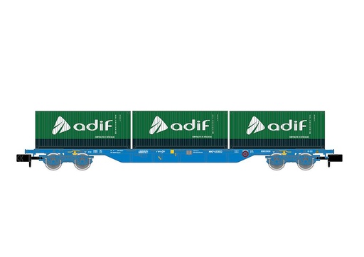 [ARNOLD HN6651  ] ARNOLD HN6651   N  RENFE, wagon à 4 essieux. Wagon porte-conteneurs 