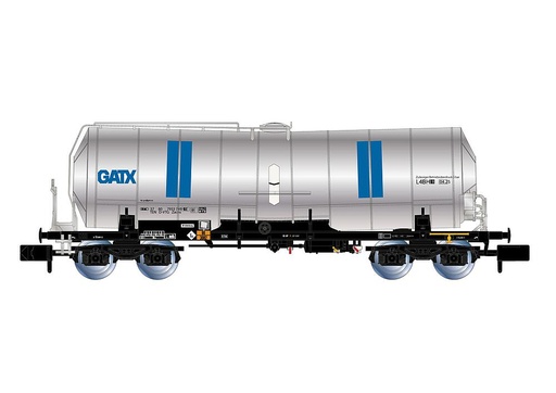 [ARNOLD HN6631  ] ARNOLD HN6631   N  D-GATXD, wagon-citerne isolé à 4 essieux en livrée chromée 