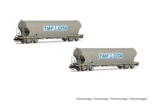 [ARNOLD HN9736  ] ARNOLD HN9736   TT  SNCF, 2 pièces, 4 essieux. Wagon à toit pivotant pour le transport de céréales 