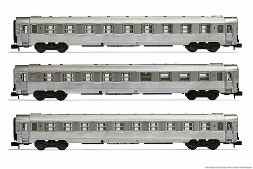 [ARNOLD HN4336  ] ARNOLD HN4336  1/160   SNCF, coffret de 3 voitures de voyageurs DEV Inox 
