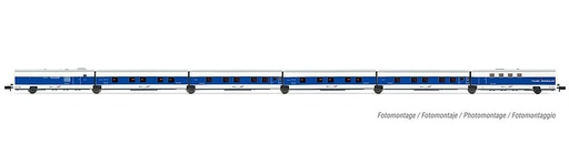 [ARNOLD HN4355  ] ARNOLD HN4355  1/160   SNCF/RENFE, set de base de 6 pièces, Talgo, Francisco de Goya (Paris-Madrid), bleu/blanc 