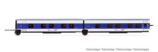 [ARNOLD HN4357  ] ARNOLD HN4357  1/160   SNCF/RENFE, coffret complémentaire de 3 pièces, Talgo, Francisco de Goya (Paris-Madrid), bleu/blanc 