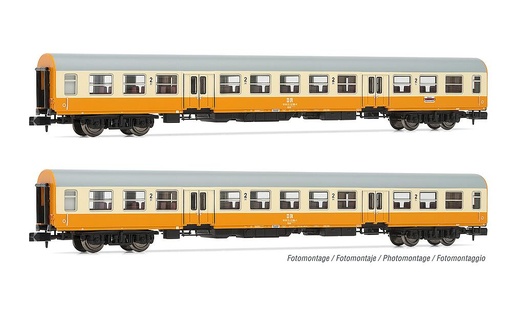 [ARNOLD HN4371  ] ARNOLD HN4371  1/160   DR, Coffret de 2 voitures de voyageurs Städte-Express, orange/beige, composé de 2 x Bmhe 