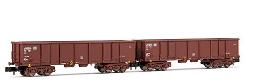 [ARNOLD HN6533  ] ARNOLD HN6533  1/160   DB, Coffret de 2 wagons de marchandises découverts à 4 essieux Eaos, brun, chargés de ferraille 