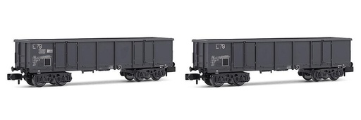 [ARNOLD HN6535  ] ARNOLD HN6535  1/160   SNCF, Coffret de 2 wagons de marchandises découverts à 4 essieux Eaos, gris, chargés de ferraille 