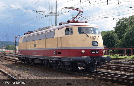 [ARNOLD HN2563  ] ARNOLD HN2563  1/160   DB, Locomotive électrique E 03 001, Beige/Rouge, toit argenté, pantographes à un bras 
