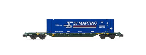 [ARNOLD HN6585  ] ARNOLD HN6585   N  FS Cemat, Wagon porte-conteneurs Sgnss, Vert, avec 45-conteneurs Di Martino 