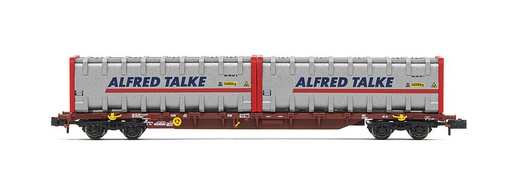 [ARNOLD HN6590  ] ARNOLD HN6590   N  Wagon porte-conteneurs à 4 essieux Sgnss, brun, avec 2x 30container Alfred Talke 