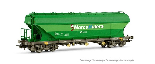 [ELECTROTREN HE6047  ] ELECTROTREN HE6047  1/87   RENFE, 4 essieux. Wagon à toit pivotant avec parois de silo plates TT5 pour le transport de céréales, Vert, Merconidera 