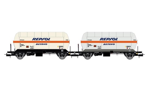 [ELECTROTREN HE6066  ] ELECTROTREN HE6066   H0  RENFE, coffret de 2 wagons à 2 essieux. Wagon-citerne à gaz PR 