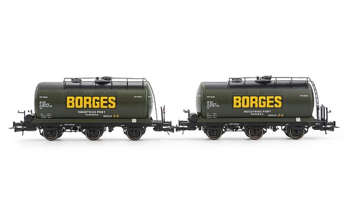 [ELECTROTREN HE6052  ] ELECTROTREN HE6052   H0  RENFE, coffret de 2 wagons à 3 essieux. Wagon-citerne 