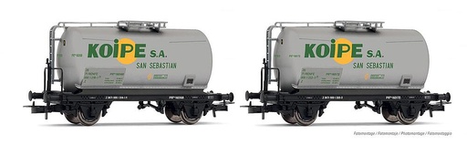 [ELECTROTREN HE6029  ] ELECTROTREN HE6029  1/87   RENFE, coffret de 2 wagons à 2 essieux. Wagon-citerne Koipe 