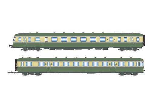 [JOUEF HJ2418S  ] JOUEF HJ2418S   H0  SNCF, automotrice diesel à 2 éléments RGP II X 2717 avec remorque XR 7710, avec son numérique 