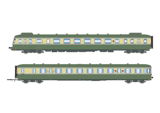 [JOUEF HJ2419S  ] JOUEF HJ2419S   H0  SNCF, automotrice diesel à 2 éléments RGP II X 2716 avec remorque XR 7719, avec son numérique 