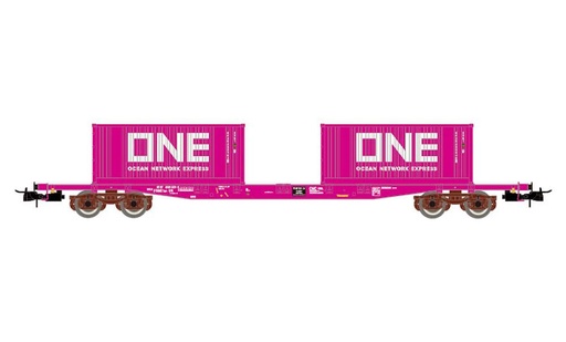 [JOUEF HJ6261  ] JOUEF HJ6261   H0  TOUAX, wagon à 4 essieux. Wagon porte-conteneurs S7B 