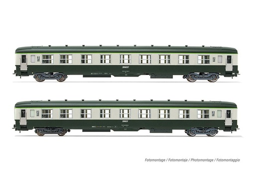 [JOUEF HJ4181  ] JOUEF HJ4181   H0  SNCF, coffret de 2 voitures voyageurs 2ème classe DEV AO U59 (ex A9) 