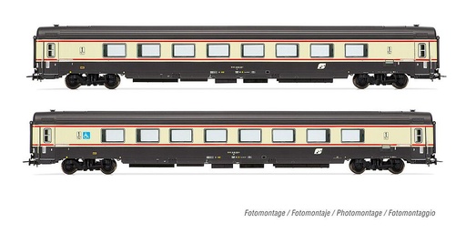 [RIVAROSSI HR4353  ] RIVAROSSI HR4353  1/87   FS, set de 2 voitures Gran Confort 1985 à grande capacité, Bandiera 