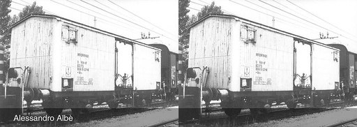 [RIVAROSSI HR6563  ] RIVAROSSI HR6563  1/87   FS, set de 2 pièces, 2 essieux. Wagon frigorifique Ifms, avec portes de chargement en tôle, UKLimitage du véhicule, argenté 