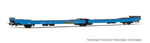[RIVAROSSI HR6568  ] RIVAROSSI HR6568  1/87   TRANSWAGGON, 3 essieux. Chariot de transport de voitures Laads, bleu 