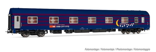 [RIVAROSSI HR4335  ] RIVAROSSI HR4335  1/87   CFF, Voiture-lits MU 68, Lune et étoiles 