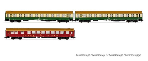 [RIVAROSSI HR4345  ] RIVAROSSI HR4345  1/87   DR, Coffret de 3 voitures voyageurs OSShD type B 