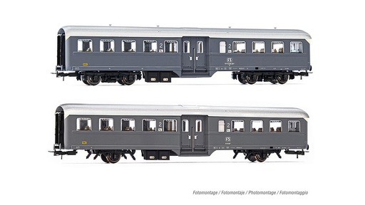 [RIVAROSSI HR4370  ] RIVAROSSI HR4370   H0  FS, coffret de 2 voitures voyageurs Corbellini 1947 