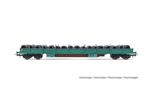 [RIVAROSSI HR6553  ] RIVAROSSI HR6553   H0  FS, wagon plat avec ranchers Res 