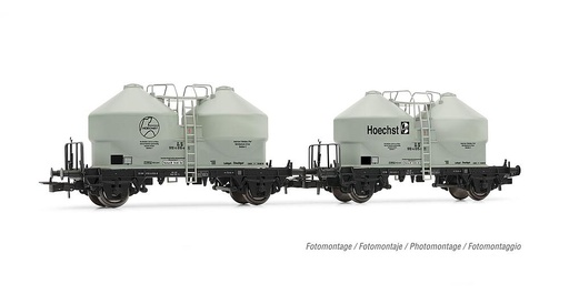 [RIVAROSSI HR6574  ] RIVAROSSI HR6574   H0  DB, set de 2 pièces, 2 essieux. Wagon-silo Ucs 