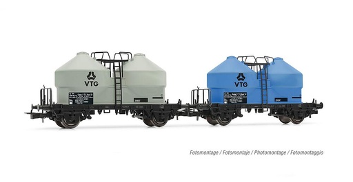 [RIVAROSSI HR6592  ] RIVAROSSI HR6592   H0  DR-Location, set de 2 pièces, 2 essieux. Wagon-silo Ucs 