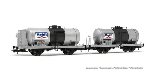 [RIVAROSSI HR6607  ] RIVAROSSI HR6607   H0  FS, set de 2 wagons à 2 essieux. Wagon-citerne 