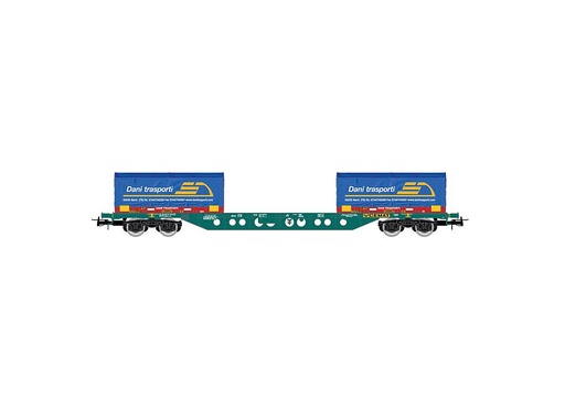 [RIVAROSSI HR6616  ] RIVAROSSI HR6616   H0  FS CEMAT, wagon à 4 essieux. Wagon porte-conteneurs Sgns 