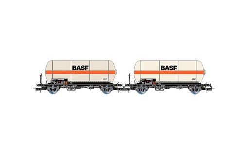 [RIVAROSSI HR6618  ] RIVAROSSI HR6618   H0  DB, Coffret de 2 wagons à 2 essieux. Wagon-citerne à gaz 