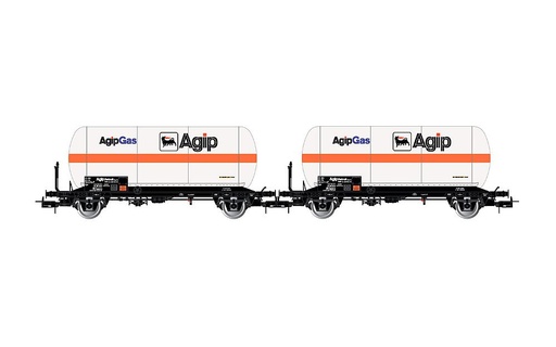[RIVAROSSI HR6620  ] RIVAROSSI HR6620   H0  FS, coffret de 2 wagons à 2 essieux. Wagon-citerne à gaz 