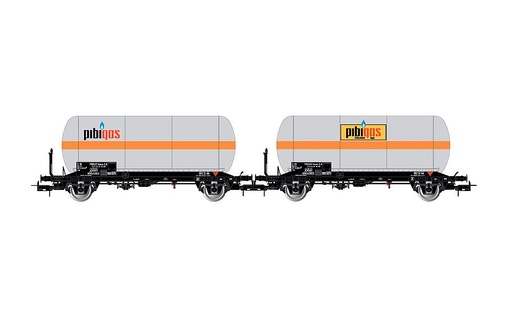 [RIVAROSSI HR6621  ] RIVAROSSI HR6621   H0  FS, coffret de 2 wagons à 2 essieux. Wagon-citerne à gaz 