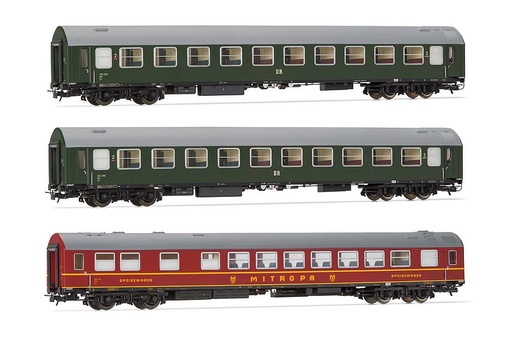[RIVAROSSI HR4328  ] RIVAROSSI HR4328  1/87   DR, Coffret de 3 voitures de voyageurs, Vert 