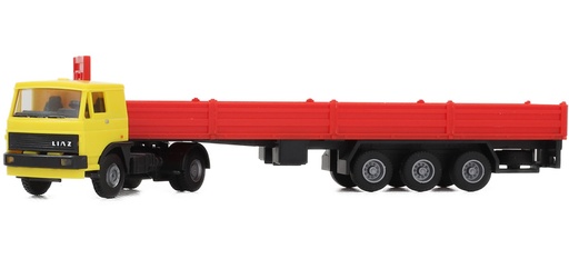 [IGRA Model 66618019  ] IGRA Model 66618019   H0 Semi-remorque à plateau jaune Liaz IV.