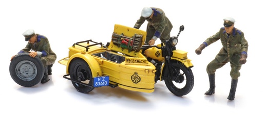 [Artitec 10.398  ] ANWB Sidecar de dépannage moto avec figurines H0 1:87 Kit de construction en résine et pièces gravées, non peintes Artitec 10.398  
