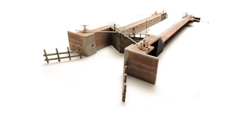 [Artitec 10.403  ] Écluse à marée H0 1:87 Kit de construction en résine et pièces gravées, non peintes Artitec 10.403  