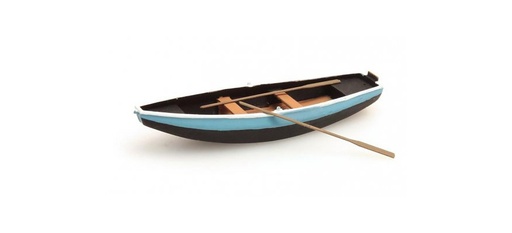 [Artitec 387.09-BL  ] Bateau à rames (acier) bleu 1 pc H0 1:87 Modèle fini en résine, peint Artitec 387.09-BL  