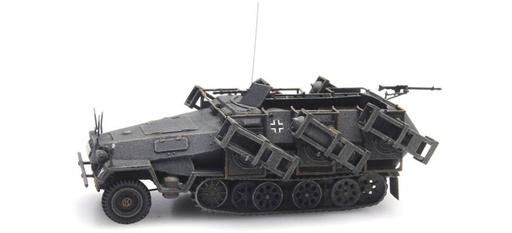 [Artitec 387.402  ] WM Sd.Kfz. 251/1 Ausf. B avec cadre de projection, gris H0 1:87 Modèle fini en résine, peint Artitec 387.402  