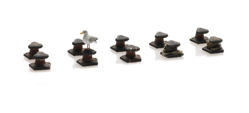 [Artitec 387.492  ] Borne à tête en T (10x) H0 1:87 Modèle fini en résine, peint Artitec 387.492  